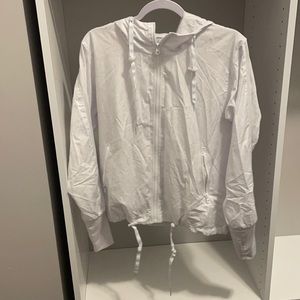 ZYIA activewear white bomber jacket. Worn once- SO cute and comfy!